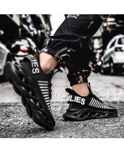 Mens Black Walking Breathable Comfort Sports Sneaker
